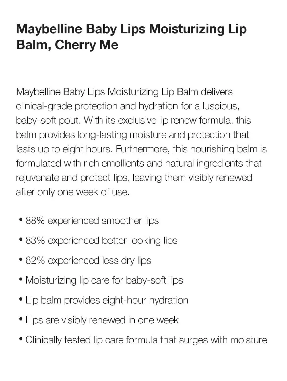 ⭐4/$15 Maybelline Baby Lips Moisturizing Lip Balm Cherry Me